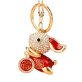 Jeweled Flying Rabbit Fortune Keychains in Four Pictured Colors view 5