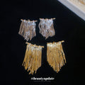 Crystal Chain Fringe Stud Earrings Decorative Jewelry view 2