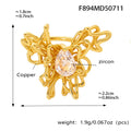 Gold Copper Wire Butterfly Ear Cuff Clip Teardrop Zircon Single view 6
