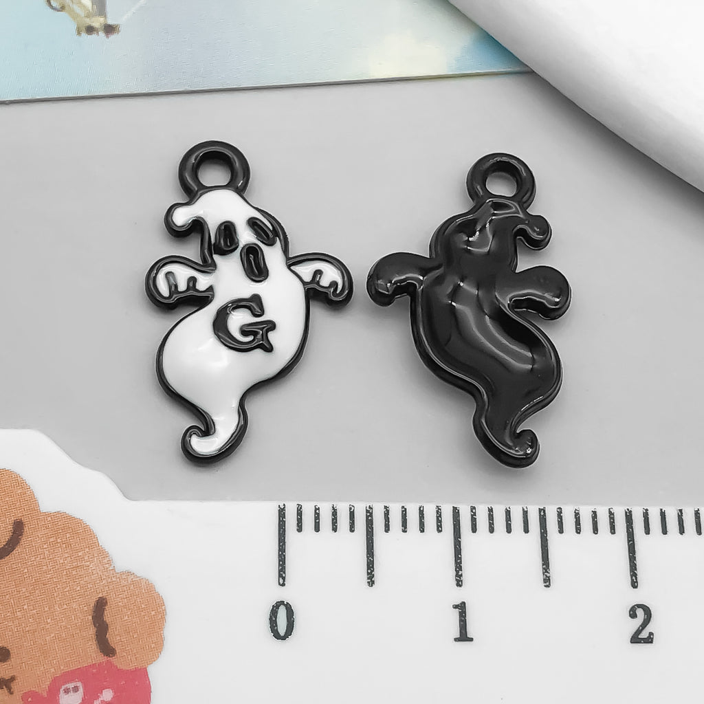 Enamel Zinc Alloy Halloween Ghost Broom Bat Wizard Hat Charm Pendant for DIY Jewelry