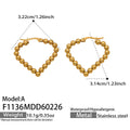 Beaded Geometric Hoop Earrings in Three Gold and Silver Tone Shapes view 8