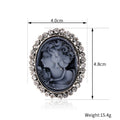 Gold Tone Silver Tone Woman Portrait Crystal Two Designs Metal Brooch Pin 4 x 4.8 cm 4 x view 2