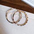 Narrow Leopard Pattern Hoops in Pink, Beige and Red view 1