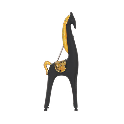 Front product view of the horse brooch pin in silver and gold