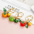 Leaf, Persimmon and Orange Charm Keychains with Braided Wrist Loops view 4