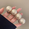 Silver Tone Hair Barrette With Four Large White Pearl Like Spheres view 6
