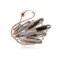 Swan Crystal Metal Brooch Pin for Jackets and Lapels view 1