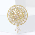 Openwork Round Crystal Brooch With Three Teardrop Dangles view 2