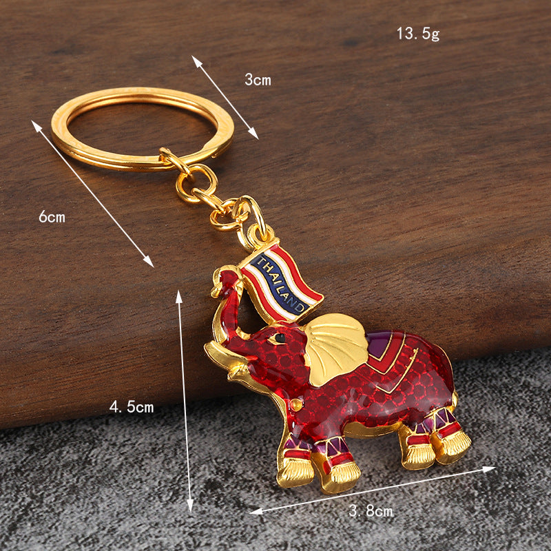 Thai Elephant Zinc Alloy Souvenir Gift Keychain Bag Charm