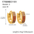 Gold Double Row Zircon U-Huggie Earrings Multi Size view 7