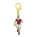Enamel Soccer Player Keychain Gold Lobster Clasp Red Jersey view 5