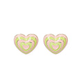 Enamel Layered Heart and Star Stud Earrings Four Colors view 5