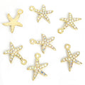 Crystal Starfish Charms in Four Stone Colors and Two Tones view 12
