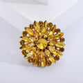Round Floral Crystal Cluster Brooch in Six Jewel Tone Colors view 11