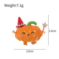 Red Green Orange Pumpkin Crystal Metal Brooch Pin for Jackets and Lapels view 2