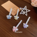 Crystal Star And Resin Bear Duckbill Hair Clips Styles view 2