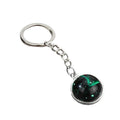 Zodiac Constellation Round Dome Keychain with Metal Ring and Chain view 5