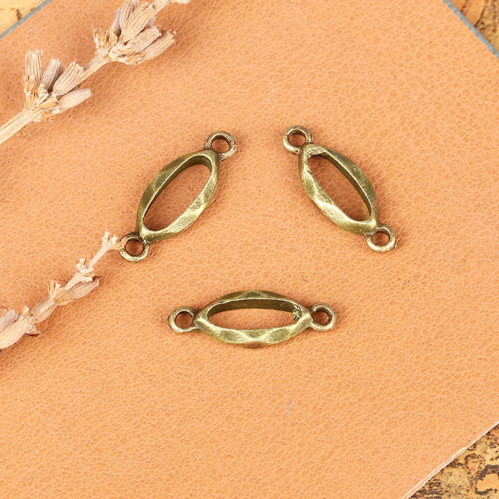 Antique Bronze Alloy Double-Hole Connector for Bracelets and Necklaces
