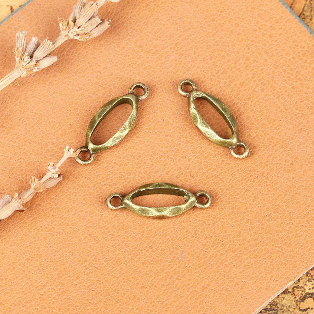 Antique Bronze Alloy Double-Hole Connector for Bracelets and Necklaces