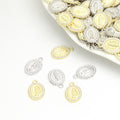 Crystal Virgin Mary Medal Jewelry Components For DIY Earrings And Bracelets Charms view 1