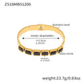 Square Glass Stone Clasp Bangles Multicolor Steel Gold view 7