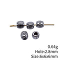 Engraved Eye Cube Bead in Antique Silver Tone Finish view 3