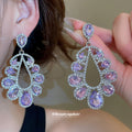 Crystal Open Teardrop Stud Earrings in Four Colors view 4