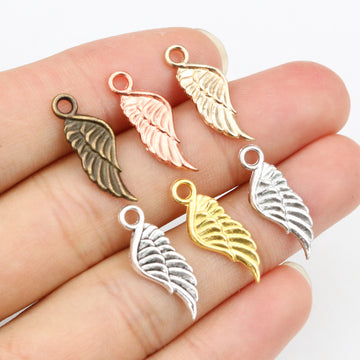 Wing Charms in Four Metallic Finishes with Cutout Detail