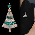 Christmas Tree Crystal Two Designs Metal Brooch Pin view 4