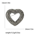 Open Heart Rhinestone Brooch Grey Or Red Pavé Crystal Pin view 6