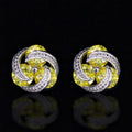 Geometric Twist Cluster Stud Earrings Multicolor Clear Stones view 2