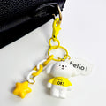 Cartoon Animal Figure Keychain With Star Charm And Speech Bubble Tag view 2