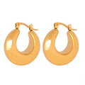 Polished Chunky Puffy Crescent Hoop Earrings Metal view 5