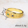 Gold Tone Wide Band Ring With Multicolor Round Stones view 4