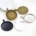 Plain Round Round Pendant Bezel Blank for Cabochon Craft view 1