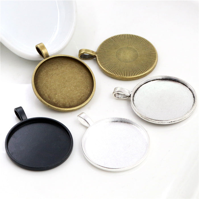 Plain Round Round Pendant Bezel Blank for Cabochon Craft