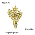 Crystal Wheat Sheaf Brooch in Three Botanical Colors view 7