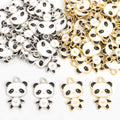 Black and White Enamel Panda Charms in Gold and Silver Tones view 2