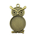 Owl Shaped Antique Bronze Oval Pendant Setting For Jewelry Making view 1