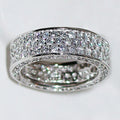 Wide Five-Row Clear Stone Pave Band In Silver Tone view 2