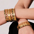 Clasp Bangle Family Letter Zircon Or Color Block Styles view 3
