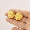 Gold Irregular Hammered Ripple Stud Earrings Stainless view 4