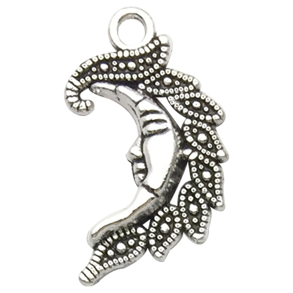 Antique Silver Zinc Alloy Sun Star Moon Charm Pendant for Bracelet Necklace DIY