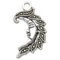 Antique Silver Zinc Alloy Sun Star Moon Charm Pendant for Bracelet Necklace DIY