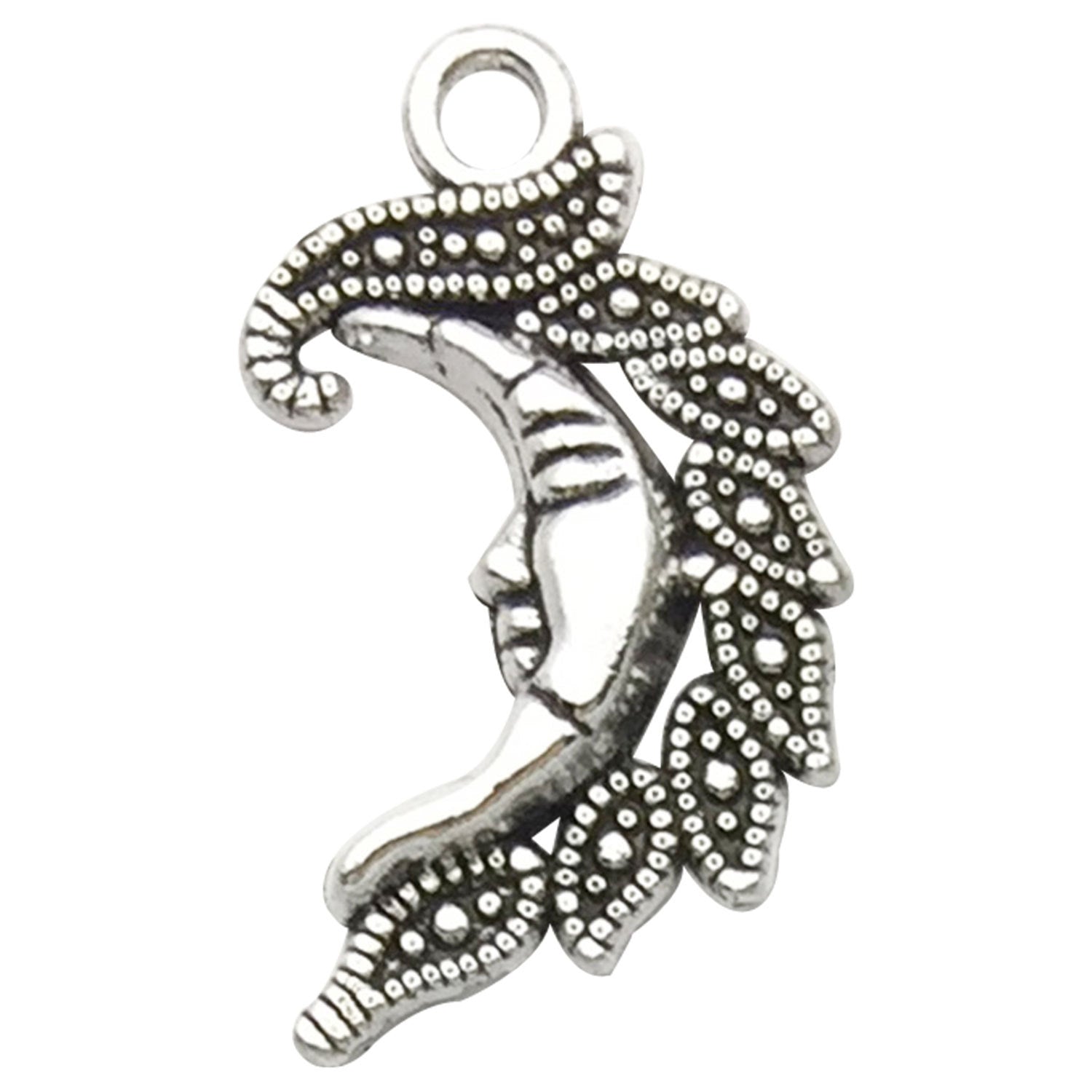 Antique Silver Zinc Alloy Sun Star Moon Charm Pendant for Bracelet Necklace DIY