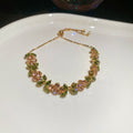 Gold Tone Crystal Flower Leaf Slider Bracelet 2 Colors view 7