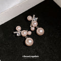 Faux Pearl and Crystal Branch Drop Earrings with Crystal Accents view 1