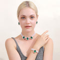 Four Color Pearl Look Oval Necklace Bracelet Earring Jewelry Sets view 8