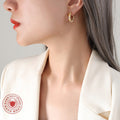 Twisted U Shape Zircon Hoop Earrings Large Small Green White view 3