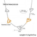 Open Heart Chain Necklace Bracelet Stainless Gold Silver Two-Tone view 11